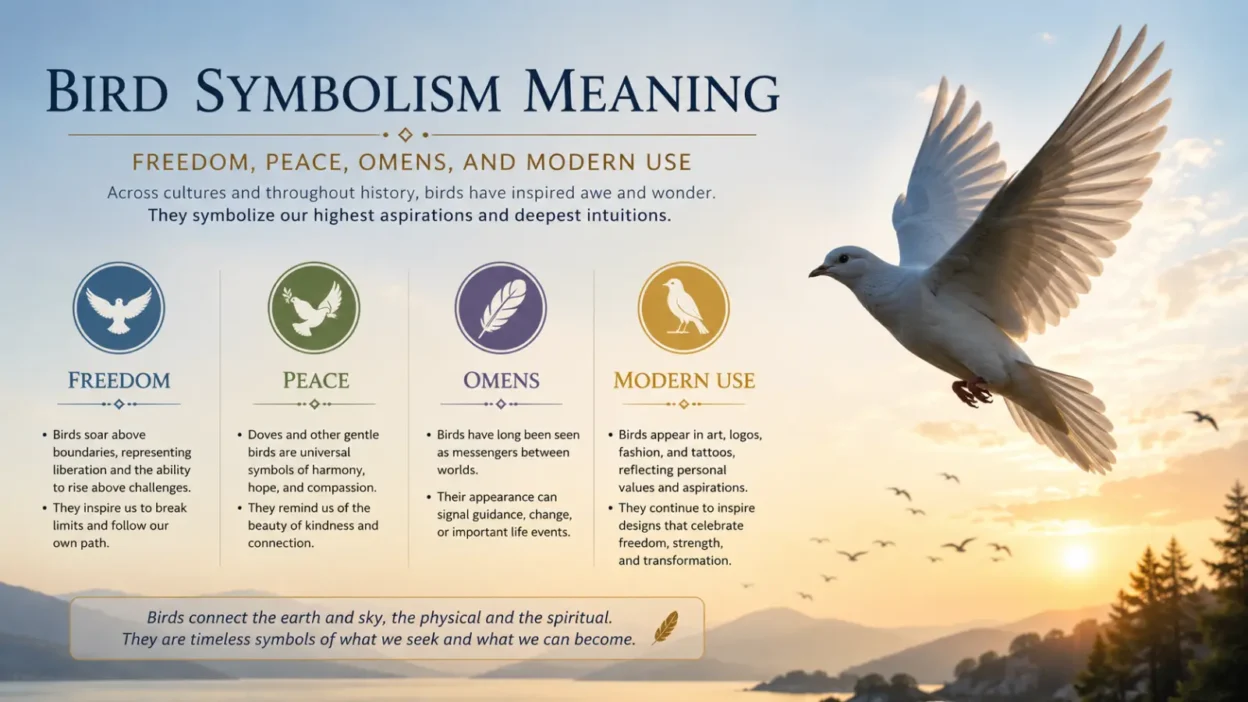 Bird Symbolism Meaning: Freedom, Peace, Omens, and Modern Use