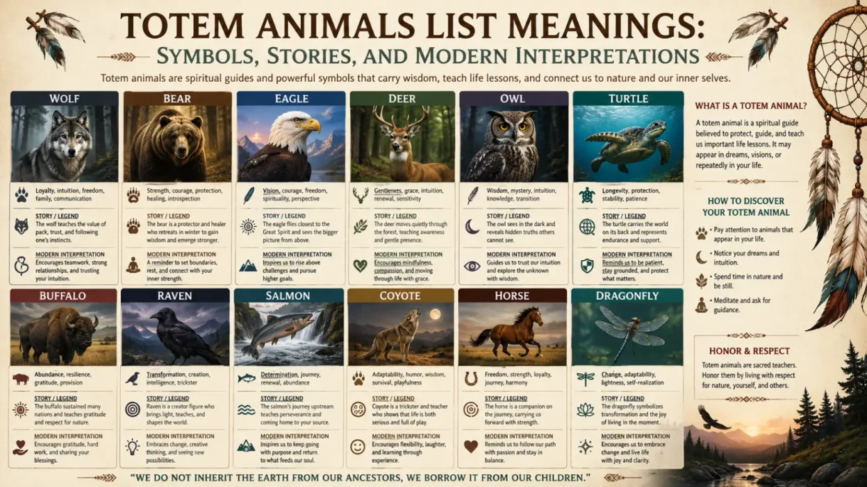 Totem Animals List Meanings: Symbols, Stories, and Modern Interpretations